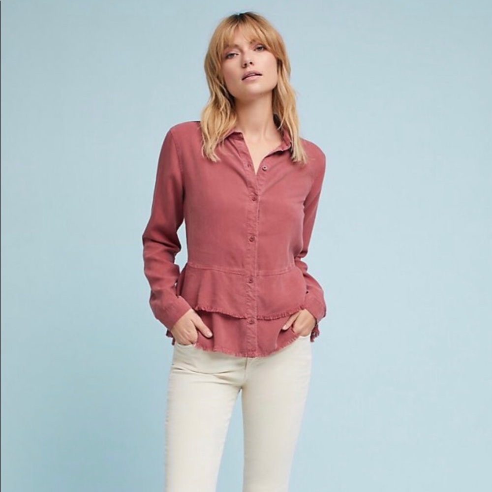 Anthropologie Cloth & Stone Tiered Buttondown